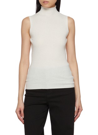 Main View - Click To Enlarge - ARCH4 - Mika High Neck Ribbed Cashmere Knit Vest