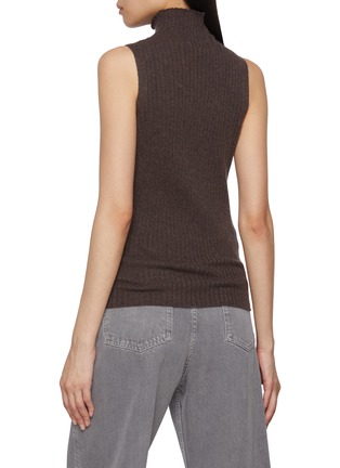 Back View - Click To Enlarge - ARCH4 - Mika High Neck Ribbed Cashmere Knit Vest