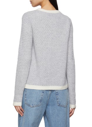 Back View - Click To Enlarge - ARCH4 - Tulip Tweed Textured Cashmere Cardigan