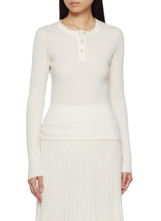 Main View - Click To Enlarge - ARCH4 - New Noa Cashmere Knit Henley Top