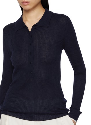  - ARCH4 - Maja Ribbed Cashmere Knit Polo Top