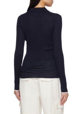 Back View - Click To Enlarge - ARCH4 - Maja Ribbed Cashmere Knit Polo Top