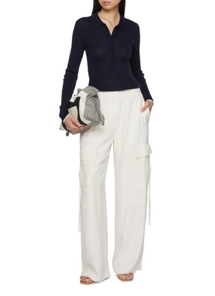Figure View - Click To Enlarge - ARCH4 - Maja Ribbed Cashmere Knit Polo Top