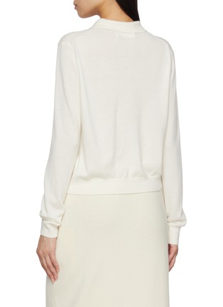 Back View - Click To Enlarge - ARCH4 - Wrexham Polo Collar Cashmere Knit Cardigan