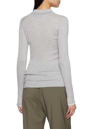 Back View - Click To Enlarge - ARCH4 - Maja Ribbed Cashmere Knit Polo Top