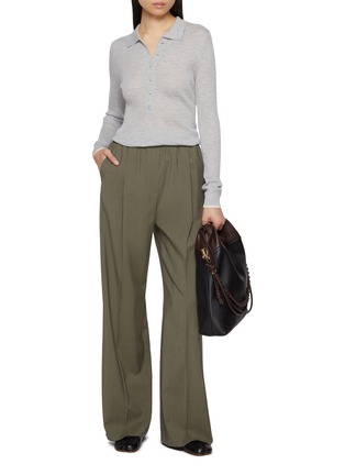 Figure View - Click To Enlarge - ARCH4 - Maja Ribbed Cashmere Knit Polo Top