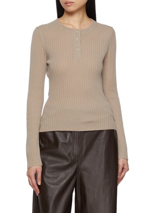 Main View - Click To Enlarge - ARCH4 - New Noa Cashmere Knit Henley Top