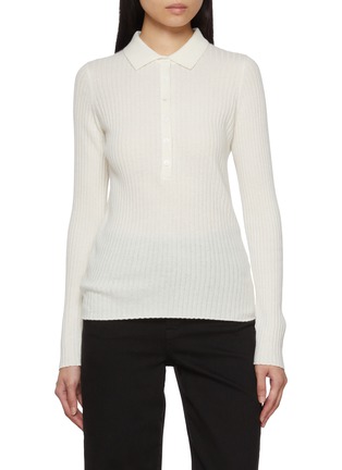 Main View - Click To Enlarge - ARCH4 - Mable Ribbed Cashmere Knit Top