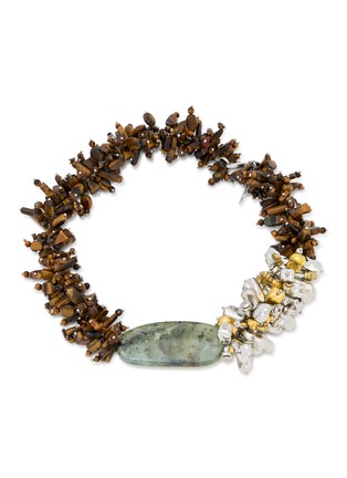 Main View - Click To Enlarge - DRIES VAN NOTEN - Plated Brass Stone Necklace