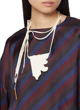 Figure View - Click To Enlarge - DRIES VAN NOTEN - Plated Brass Resin Cotton Necklace