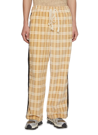 Main View - Click To Enlarge - ADIDAS - X Song For The Mute Adi006 Plaid Striped Cotton Blend Pants