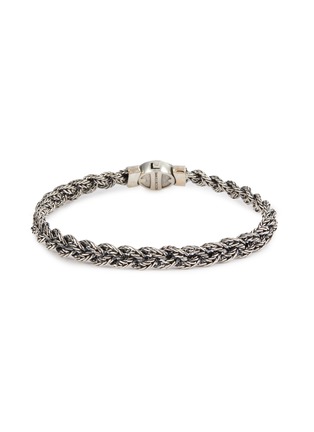 Detail View - Click To Enlarge - EMANUELE BICOCCHI - Sterling Silver Small Diamond-Cut Braided Bracelet