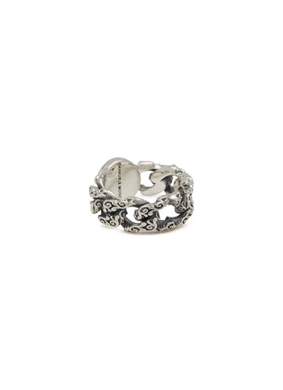 Detail View - Click To Enlarge - EMANUELE BICOCCHI - Sterling Silver Flourishing Logo Chain Ring