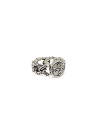 Main View - Click To Enlarge - EMANUELE BICOCCHI - Sterling Silver Flourishing Logo Chain Ring