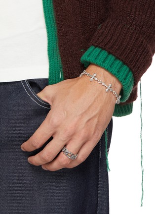 Figure View - Click To Enlarge - EMANUELE BICOCCHI - Sterling Silver Flourishing Logo Chain Ring