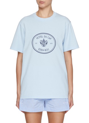 Main View - Click To Enlarge - SPORTY & RICH - X Hotel du Cap-Eden-Roc Crest Logo Cotton T-Shirt