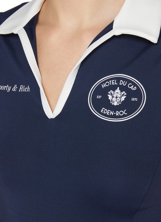  - SPORTY & RICH - X Hotel du Cap-Eden-Roc Crest Contrast Collar Jersey Polo Vest