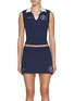 Main View - Click To Enlarge - SPORTY & RICH - X Hotel du Cap-Eden-Roc Crest Contrast Collar Jersey Polo Vest