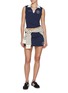 Figure View - Click To Enlarge - SPORTY & RICH - X Hotel du Cap-Eden-Roc Crest Contrast Collar Jersey Polo Vest