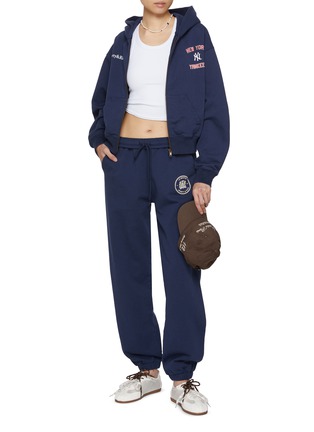 Figure View - Click To Enlarge - SPORTY & RICH - x The New York Yankees Home Run Cropped Zip Up Cotton Hoodie