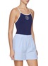 Front View - Click To Enlarge - SPORTY & RICH - X Hotel du Cap-Eden-Roc Crest One Piece Swimsuit