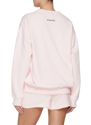 Back View - Click To Enlarge - SPORTY & RICH - X Hotel du Cap-Eden-Roc Crest Embroidered Cotton Fleece Sweater