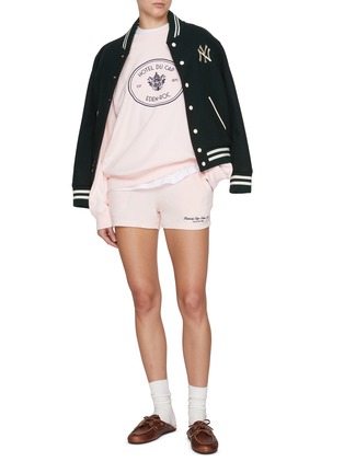 Figure View - Click To Enlarge - SPORTY & RICH - X Hotel du Cap-Eden-Roc Crest Embroidered Cotton Fleece Sweater