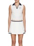 Main View - Click To Enlarge - SPORTY & RICH - X Hotel du Cap-Eden-Roc Crest Contrast Collar Jersey Polo Vest
