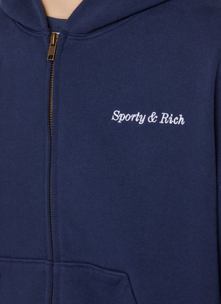  - SPORTY & RICH - X Hotel du Cap-Eden-Roc Crest Embroidered Cropped Cotton Zipped Hoodie