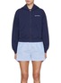 Main View - Click To Enlarge - SPORTY & RICH - X Hotel du Cap-Eden-Roc Crest Embroidered Cropped Cotton Zipped Hoodie