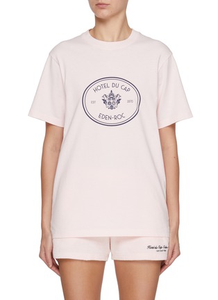 Main View - Click To Enlarge - SPORTY & RICH - X Hotel du Cap-Eden-Roc Crest Logo Cotton T-Shirt