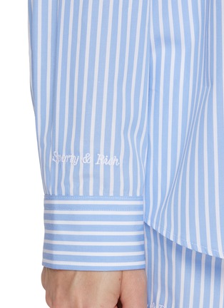  - SPORTY & RICH - X Hotel du Cap-Eden-Roc Script Striped Cotton Shirt