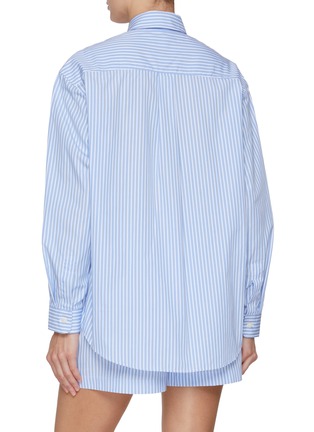 Back View - Click To Enlarge - SPORTY & RICH - X Hotel du Cap-Eden-Roc Script Striped Cotton Shirt