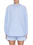 Main View - Click To Enlarge - SPORTY & RICH - X Hotel du Cap-Eden-Roc Script Striped Cotton Shirt