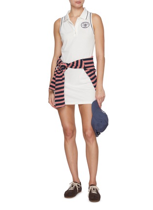 Figure View - Click To Enlarge - SPORTY & RICH - X Hotel du Cap-Eden-Roc Crest Cotton Piqué Polo Dress