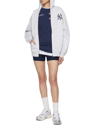 Figure View - Click To Enlarge - SPORTY & RICH - x The New York Yankees Zip Up Cotton Hoodie