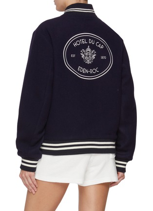 Back View - Click To Enlarge - SPORTY & RICH - X Hotel du Cap-Eden-Roc Crest Wool Varsity Jacket