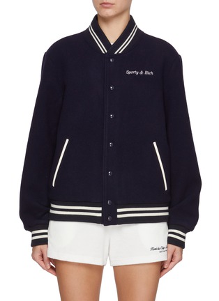 Main View - Click To Enlarge - SPORTY & RICH - X Hotel du Cap-Eden-Roc Crest Wool Varsity Jacket