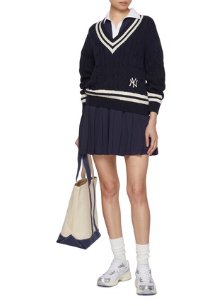 Figure View - Click To Enlarge - SPORTY & RICH - x The New York Yankees Cotton Cable Knit Sweater