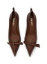 Detail View - Click To Enlarge - PRADA - Runway Décolleté 55 Bow Leather Pumps