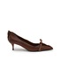 Main View - Click To Enlarge - PRADA - Runway Décolleté 55 Bow Leather Pumps