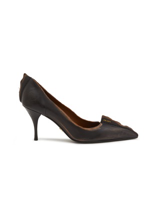 Main View - Click To Enlarge - PRADA - Antiqued 85 Leather pumps