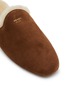 Detail View - Click To Enlarge - PRADA - Analog Sabot Suede Shearling Mules