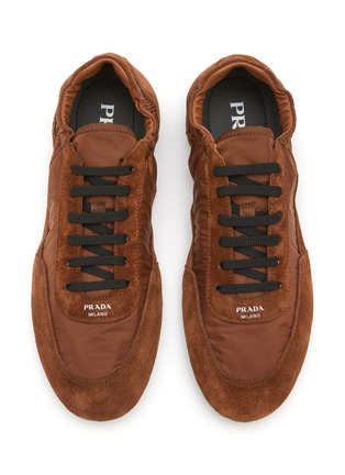 Detail View - Click To Enlarge - PRADA - Collapse Re-Nylon Suede Women's Sneakers