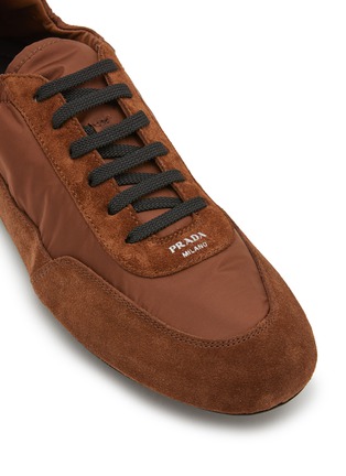 Detail View - Click To Enlarge - PRADA - Collapse Re-Nylon Suede Women's Sneakers