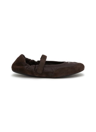 Main View - Click To Enlarge - PRADA - Collapse Re-Nylon Suede Ballerina Flats