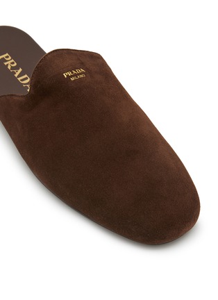 Detail View - Click To Enlarge - PRADA - Analog Sabot Suede Mules
