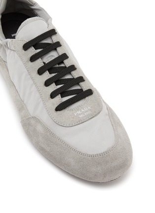 Detail View - Click To Enlarge - PRADA - Elasticized Re-Nylon Suede Women's Sneakers