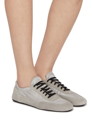 Figure View - Click To Enlarge - PRADA - Elasticized Re-Nylon Suede Women's Sneakers
