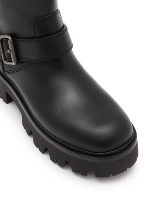 Detail View - Click To Enlarge - PRADA - Stride Leather Biker Boots